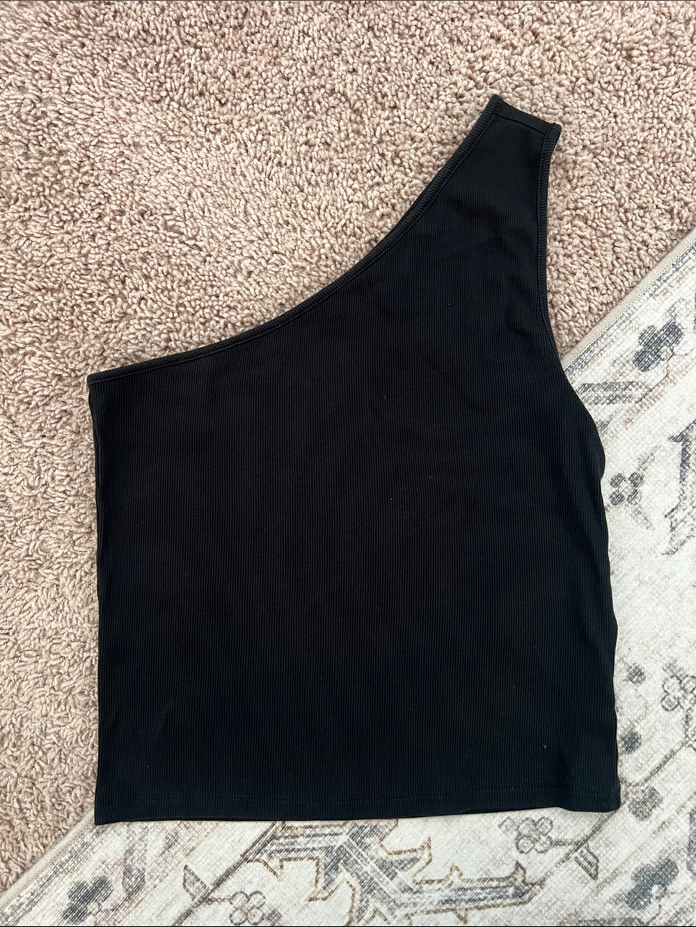 Madewell Black One-Shoulder Ribbed Tank - Women